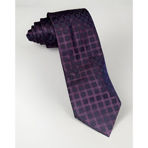 Calvin Klein Mens Regular fit Tie Necktie One Size Shades Of Purple Geometric